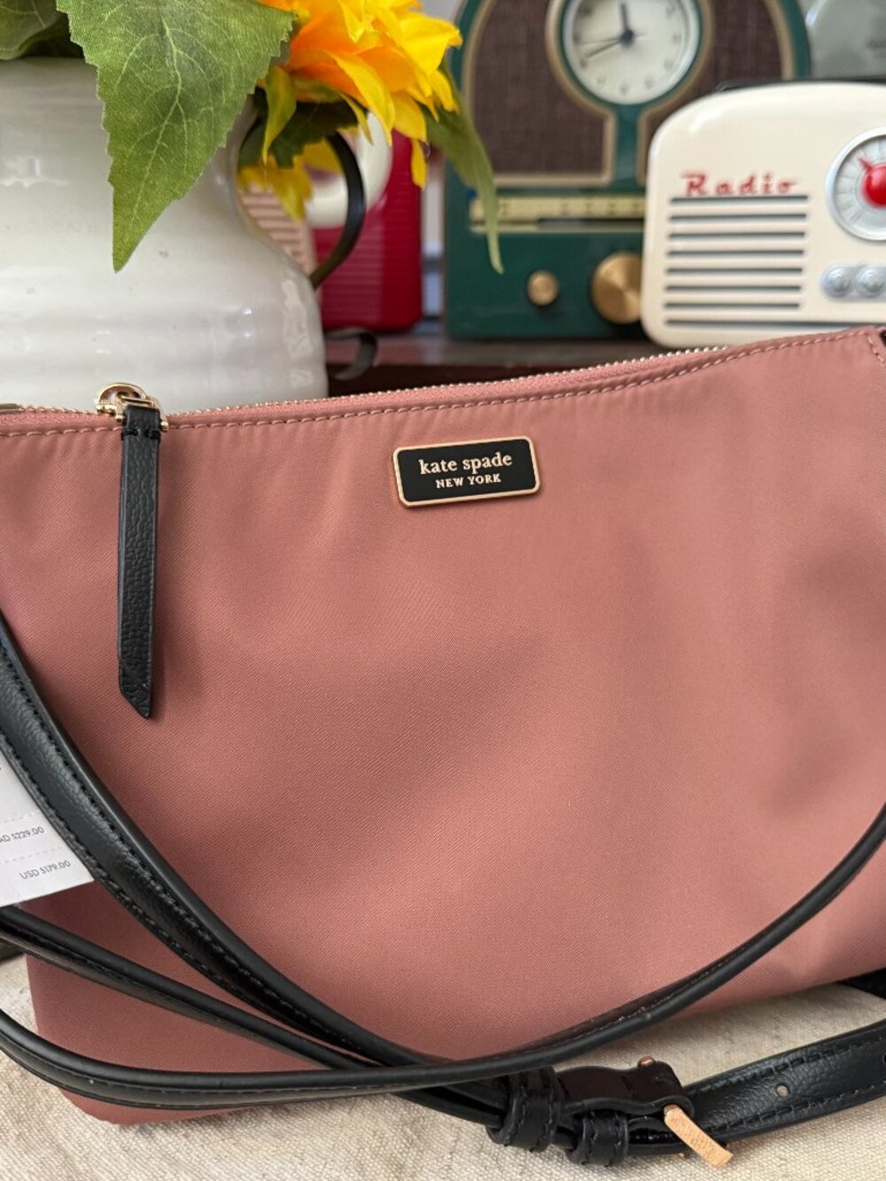 NWT Kate Spade Dawn Triple Gusset Crossbody Bag Sparrow Pink